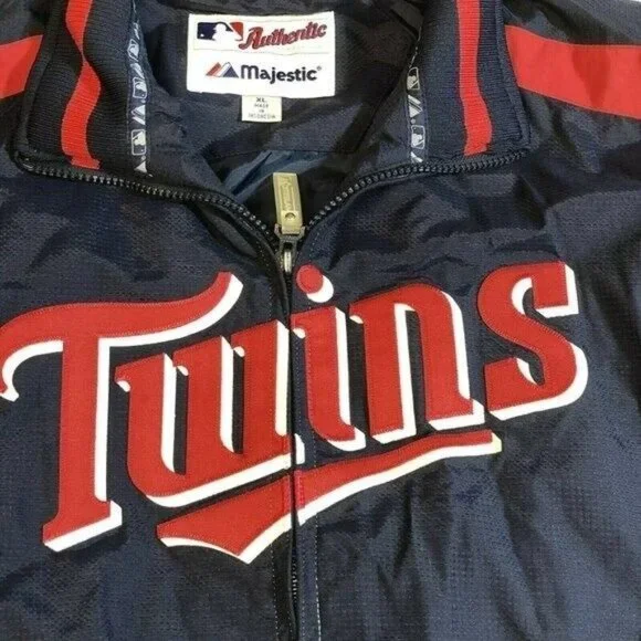 Minnesota Twins Youth Majestic Full Zip Navy Blue Jacket Boys Size XL - Picture 4 of 11